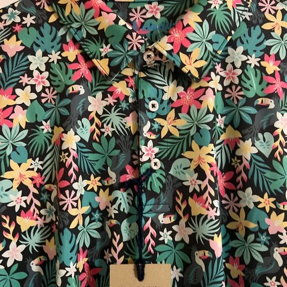 Chubbies Tropical Floral Men's Performance Polo All over Print - Picture 4 of 9